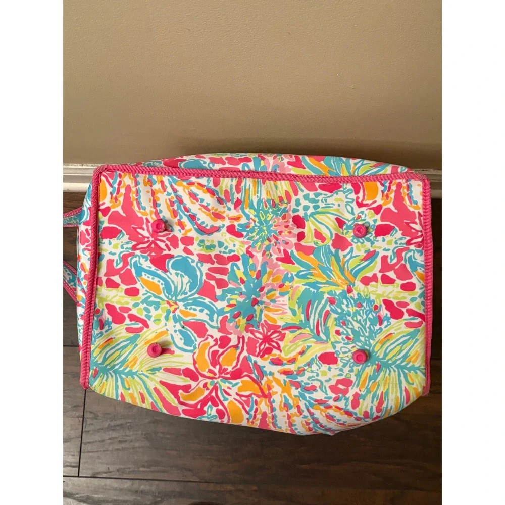 Lilly Pulitzer Insulated Cooler Bag Floral Pink Blue Yellow Beach Picnic Tote